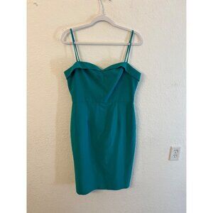 Black Halo Clover Sheath turquoise midi dress women size 12